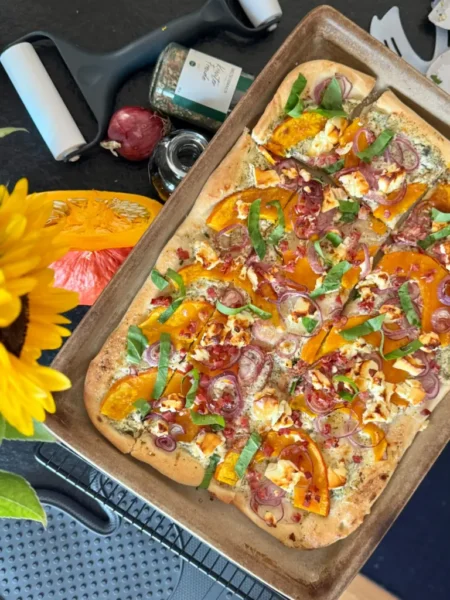 Flammkuchen mit Kürbis